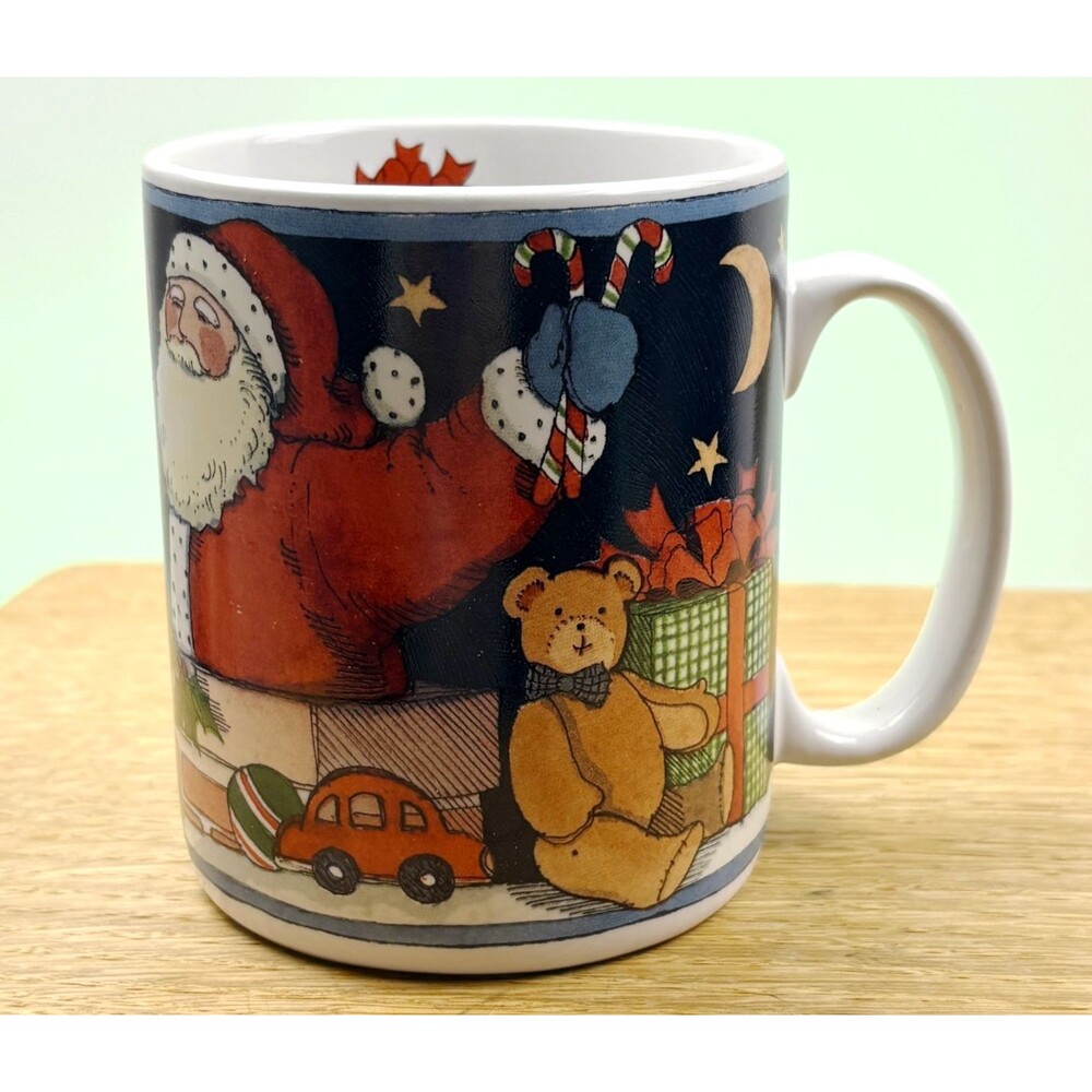 VTG Certified International Susan Winget Christmas Santa Teddy Bear Mug Holiday
